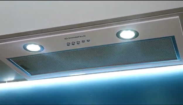 Встраиваемая вытяжка Maunfeld VSF 60 Grey Glass White (video 2)