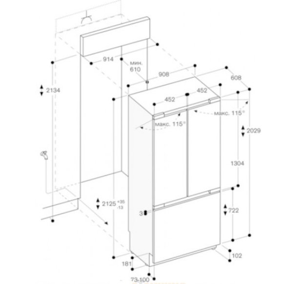 Встраиваемая холодильно-морозильная комбинация Gaggenau RY492304 (фото 3) Встраиваемая холодильно-морозильная комбинация Gaggenau RY492304 (preview 3)