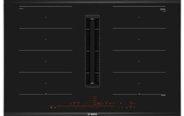 Индукционная варочная панель с интегрированной вытяжкой BOSCH PXX875D67E (фото 1) Индукционная варочная панель с интегрированной вытяжкой BOSCH PXX875D67E (preview 1)