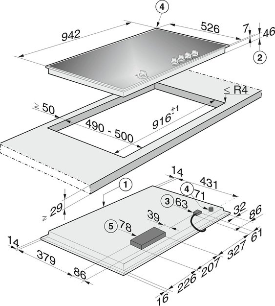 Газовая варочная панель Miele KM 3054-1 с витрины, новая (без коробки) (фото 4) Газовая варочная панель Miele KM 3054-1 с витрины, новая (без коробки) (preview 4)