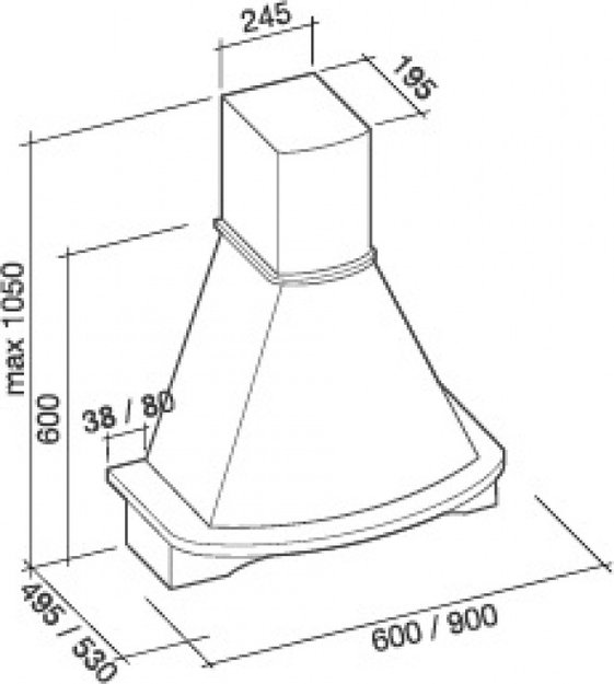 Вытяжка Falmec Mimosa GOFRA UNPAINTED 90 кант под покраску (фото 3) Вытяжка Falmec Mimosa GOFRA UNPAINTED 90 кант под покраску (preview 3)