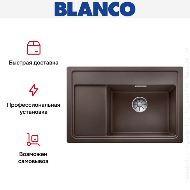 Мойка Blanco ZENAR XL 6 S Compact чаша справа, доска стекло клапан-автомат InFino® кофе (preview 5)