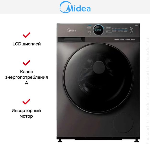 Стиральная машина Midea MF200W90WBS/S-RU (фото 6) Стиральная машина Midea MF200W90WBS/S-RU (preview 6)