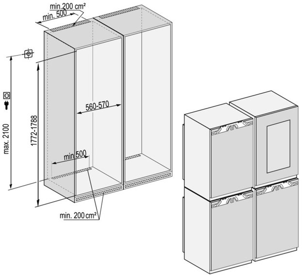 Встраиваемый холодильник Side-by-Side Liebherr SBSWgw 99I5 BioFresh NoFrost (фото 6) Встраиваемый холодильник Side-by-Side Liebherr SBSWgw 99I5 BioFresh NoFrost (preview 6)