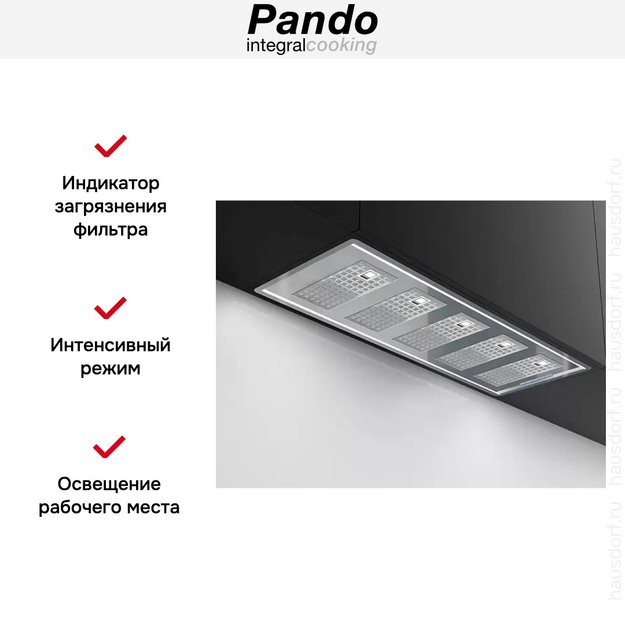 Встраиваемая вытяжка Pando GTI/810 INOX V.1250 ECO SEC (фото 5) Встраиваемая вытяжка Pando GTI/810 INOX V.1250 ECO SEC (preview 5)