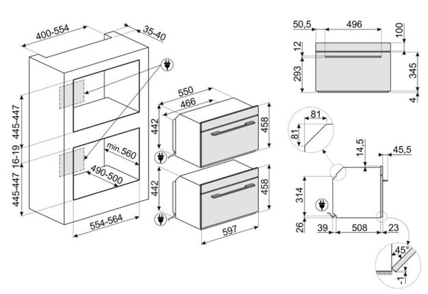 Комбинированный духовой шкаф с функцией СВЧ Smeg SF4102MCS (фото 4) Комбинированный духовой шкаф с функцией СВЧ Smeg SF4102MCS (preview 4)