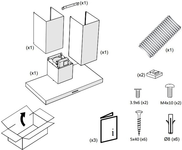 Вытяжка Pando P-823/90 IX V.850 SEC (фото 3) Вытяжка Pando P-823/90 IX V.850 SEC (preview 3)