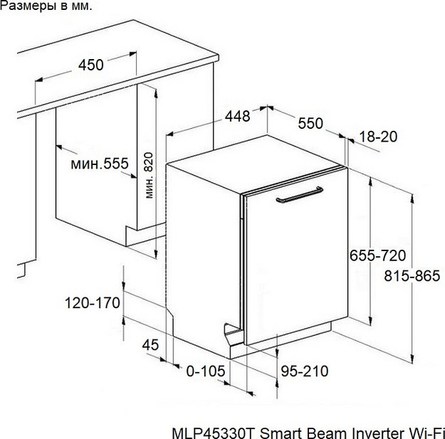 Встраиваемая посудомоечная машина Maunfeld MLP45230 Light Beam Wi-Fi (preview 16)
