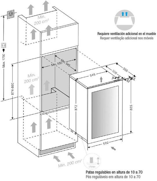 Встраиваемый винный шкаф Pando PVMA 88-49 PAL (фото 3) Встраиваемый винный шкаф Pando PVMA 88-49 PAL (preview 3)