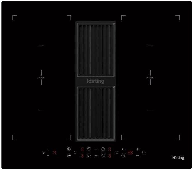 Индукционная варочная панель с интегрированной вытяжкой Korting HIBH 68980 NB (фото 1) Индукционная варочная панель с интегрированной вытяжкой Korting HIBH 68980 NB (preview 1)