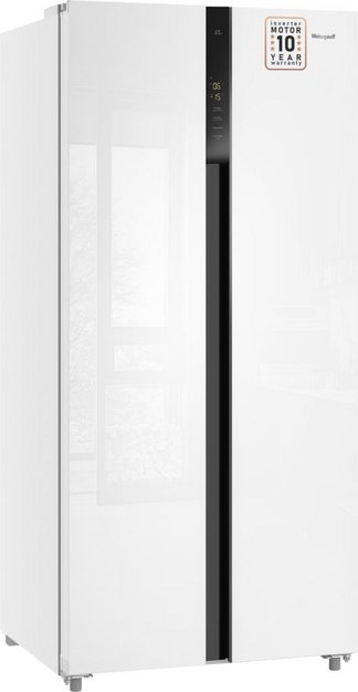 Отдельностоящий холодильник с инвертором Weissgauff WSBS 500 Inverter NoFrost White Glass (preview 5)