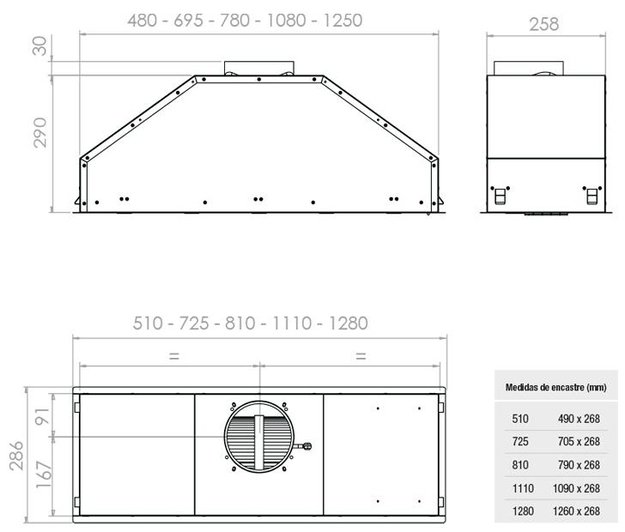 Встраиваемая вытяжка Pando GTI/810 NEGRO V.850 SEC (preview 5)