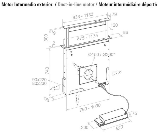 Встраиваемая в столешницу вытяжка Pando E-320/90 IX-CR.TOUCH V.1200 (фото 3) Встраиваемая в столешницу вытяжка Pando E-320/90 IX-CR.TOUCH V.1200 (preview 3)