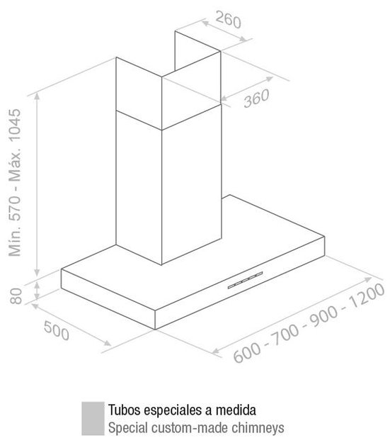 Вытяжка Pando P-828/60 IX 850 SEC (фото 2) Вытяжка Pando P-828/60 IX 850 SEC (preview 2)