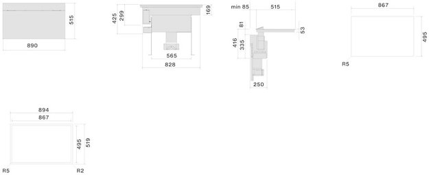 Варочная панель с вытяжкой Falmec BRERA 90 VETRO NERO (фото 6) Варочная панель с вытяжкой Falmec BRERA 90 VETRO NERO (preview 6)