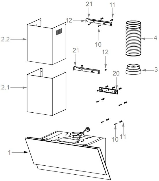 Вытяжка Pando P-725/90 CR.NEGRO 850 (фото 4) Вытяжка Pando P-725/90 CR.NEGRO 850 (preview 4)