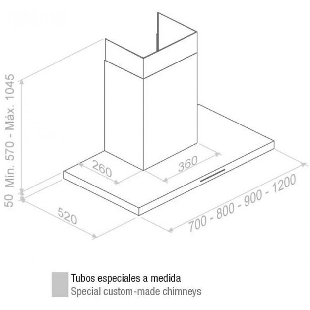 Вытяжка Pando P-401/70 IX 1050 SEC PLUS (фото 3) Вытяжка Pando P-401/70 IX 1050 SEC PLUS (preview 3)