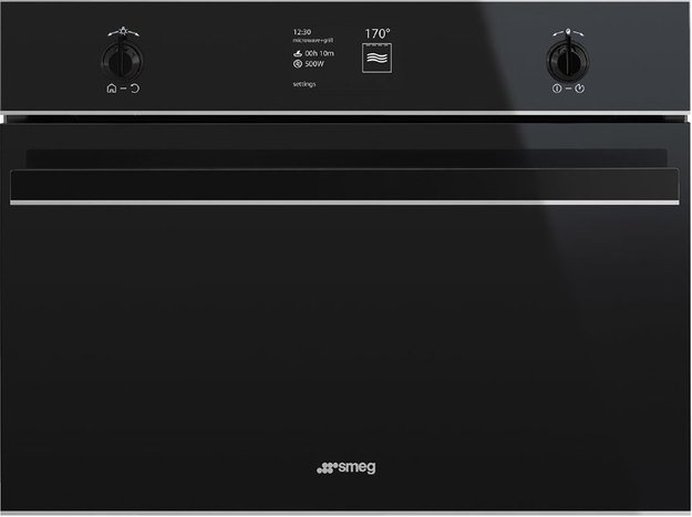Компактный духовой шкаф комбинированный с микроволновой печью Smeg SF4603MCNX (фото 1) Компактный духовой шкаф комбинированный с микроволновой печью Smeg SF4603MCNX (preview 1)