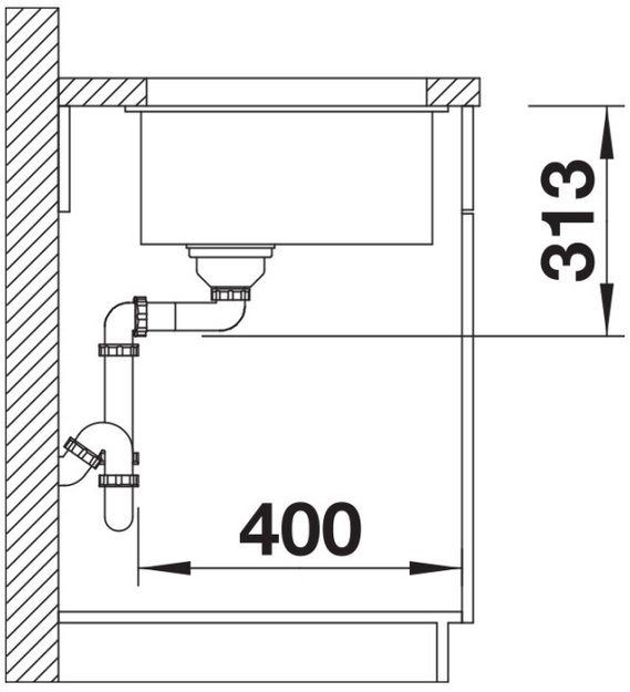 Мойка BLANCO SUBLINE 400-U Silgranit мягкий белый (preview 7)