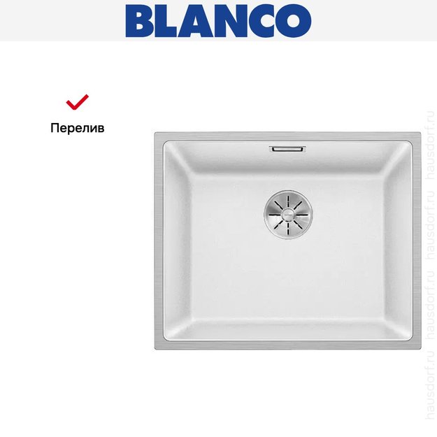 Мойка Blanco SUBLINE 500-IF отводная арматура InFino® белый (фото 6) Мойка Blanco SUBLINE 500-IF отводная арматура InFino® белый (preview 6)
