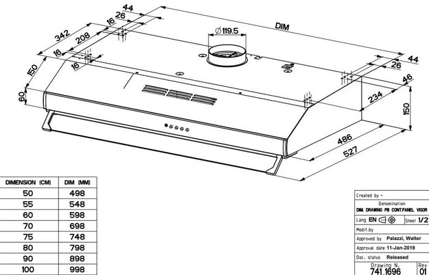 Встраиваемая вытяжка Faber 741 PB W A60 300.0557.513 (фото 2) Встраиваемая вытяжка Faber 741 PB W A60 300.0557.513 (preview 2)