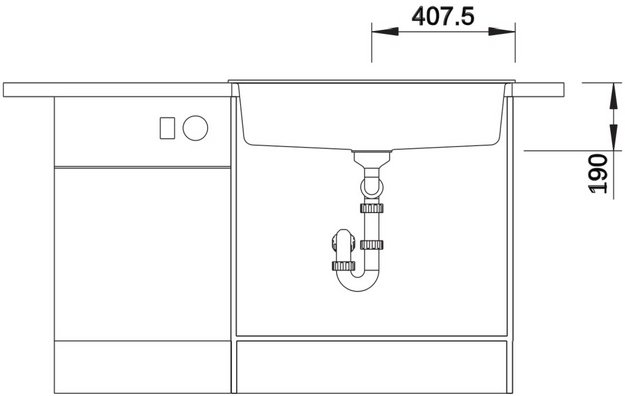 Мойка BLANCO DALAGO 8 Silgranit черный, клапан-автомат (preview 5)