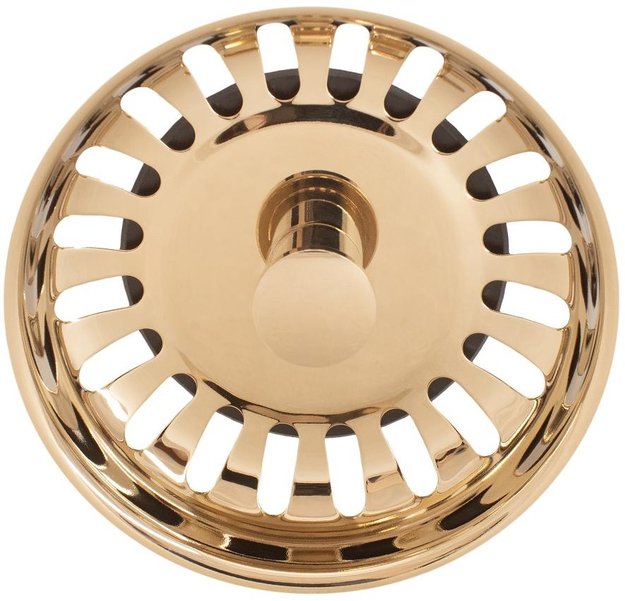 Металлическая горловина с ситечком для вставки Bone Crusher LB9143+LB9138 глянцевое золото (preview 2)