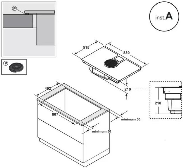 Варочная панель с вытяжкой Elica NIKOLATESLA SWITCH BL/A/83 (фото 12) Варочная панель с вытяжкой Elica NIKOLATESLA SWITCH BL/A/83 (preview 12)
