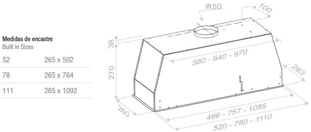 Встраиваемая вытяжка Pando NCR/78 TOTAL BLACK V.850 (фото 3) Встраиваемая вытяжка Pando NCR/78 TOTAL BLACK V.850 (preview 3)