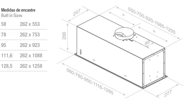 Встраиваемая вытяжка Pando EVO/580.11 INOX V.850 SEC (preview 2)