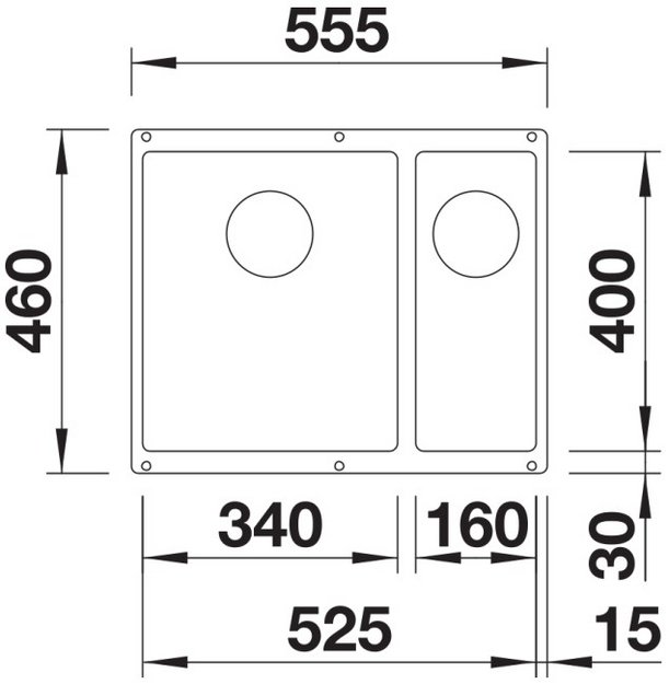 Мойка BLANCO SUBLINE 340/160-U Silgranit белый, чаша слева (фото 2) Мойка BLANCO SUBLINE 340/160-U Silgranit белый, чаша слева (preview 2)
