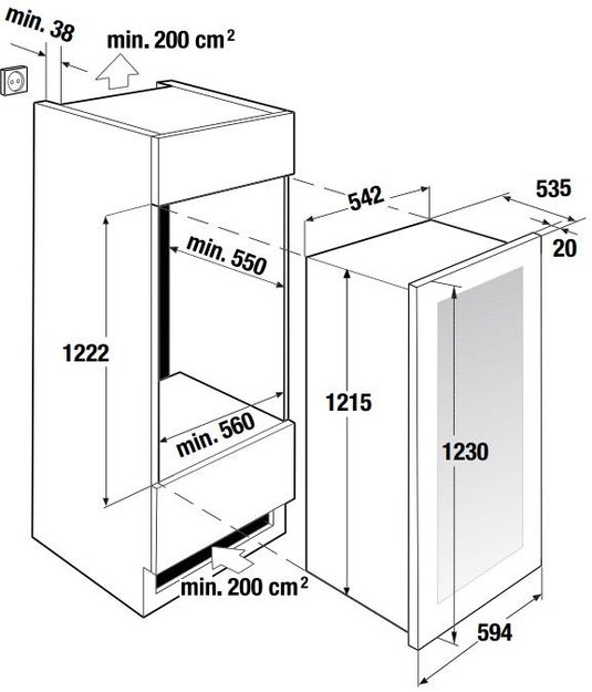Встраиваемый холодильник для охлаждения вина Kuppersbusch FWK 4800.0 S3 (фото 4) Встраиваемый холодильник для охлаждения вина Kuppersbusch FWK 4800.0 S3 (preview 4)