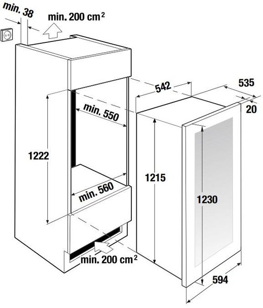 Встраиваемый холодильник для охлаждения вина Kuppersbusch FWK 4800.0 S7 (фото 4) Встраиваемый холодильник для охлаждения вина Kuppersbusch FWK 4800.0 S7 (preview 4)