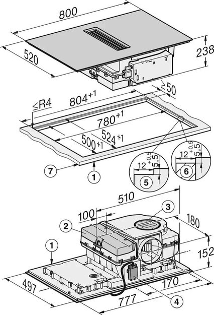 Варочная панель со встроенной вытяжкой Miele KMDA 7676 FL-U (preview 6)
