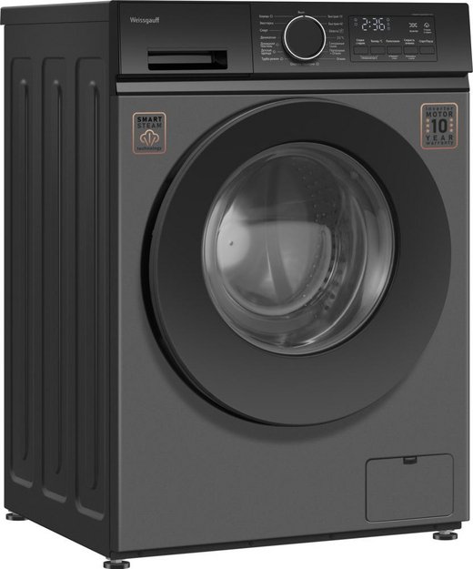 Стиральная машина Weissgauff WM 601411 Inverter Steam Grey (preview 3)