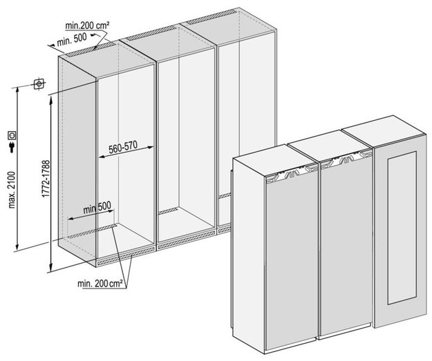 Встраиваемый холодильник Side-by-Side Liebherr SBSWgb 99I5 BioFresh NoFrost (фото 5) Встраиваемый холодильник Side-by-Side Liebherr SBSWgb 99I5 BioFresh NoFrost (preview 5)