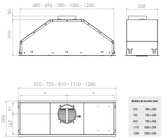 Встраиваемая вытяжка Pando GTI/810 INOX V.1050 ECO SEC PLUS (фото 4) Встраиваемая вытяжка Pando GTI/810 INOX V.1050 ECO SEC PLUS (preview 4)