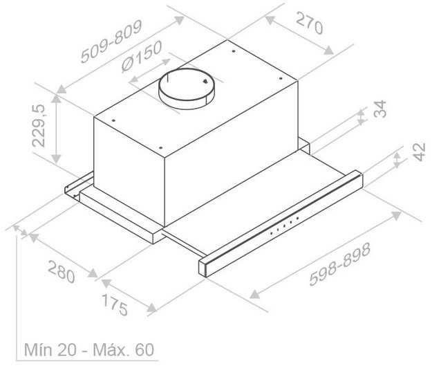Встраиваемая вытяжка Pando IES/60 IX TOUCH CT BLANCO 850 SEC (фото 4) Встраиваемая вытяжка Pando IES/60 IX TOUCH CT BLANCO 850 SEC (preview 4)