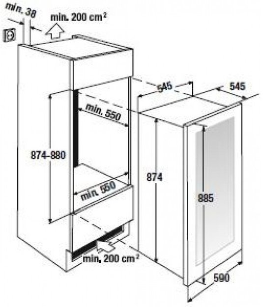 Встраиваемый холодильник для охлаждения вина Kuppersbusch FWK 2800.0 S2 (preview 4)