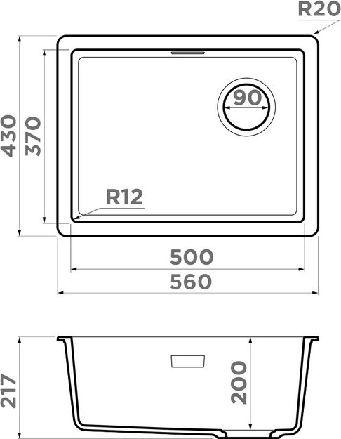 Мойка Omoikiri Kata 56-U/I Side GR (preview 4)