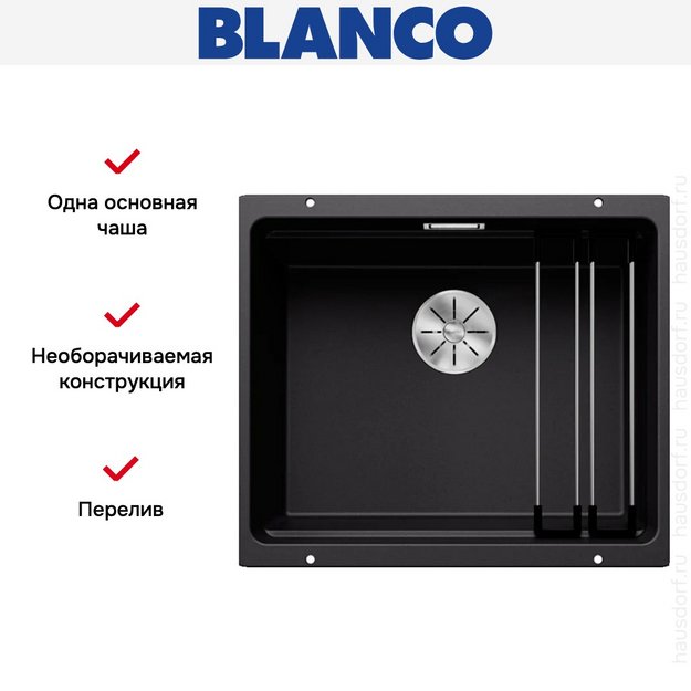 Мойка Blanco ETAGON 500-U SILGRANIT PuraDur 525887 черный (preview 14)