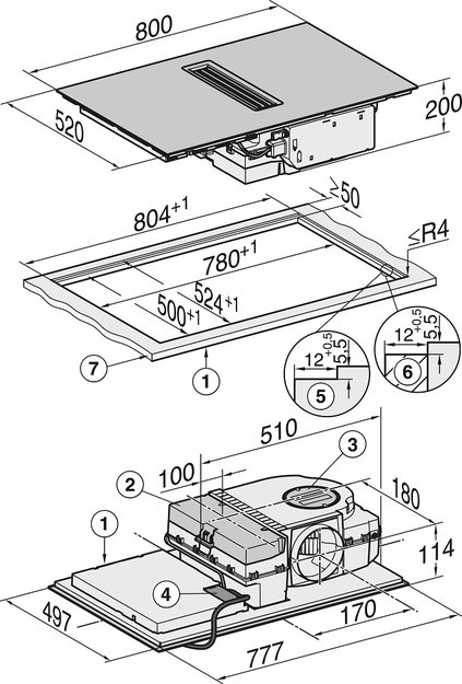 Варочная панель с вытяжкой Miele KMDA 7272 FL-U (фото 8) Варочная панель с вытяжкой Miele KMDA 7272 FL-U (preview 8)