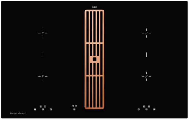 Индукционная варочная панель с вытяжкой Kuppersbusch KMI 8500.0 SR Copper (фото 1) Индукционная варочная панель с вытяжкой Kuppersbusch KMI 8500.0 SR Copper (preview 1)