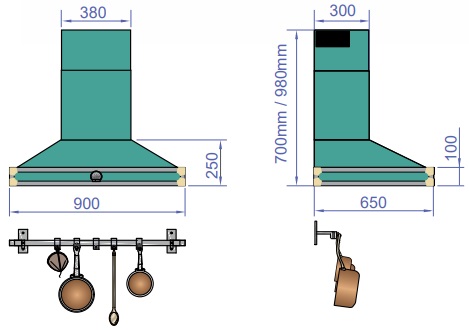Настенная вытяжка La Cornue CornuFe 90 (фото 4) Настенная вытяжка La Cornue CornuFe 90 (preview 4)