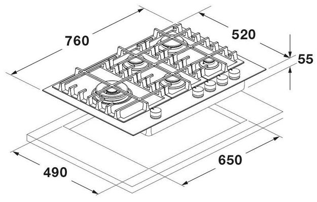 Варочная панель Fulgor Milano FCLH 755 G T WK BK (preview 13)
