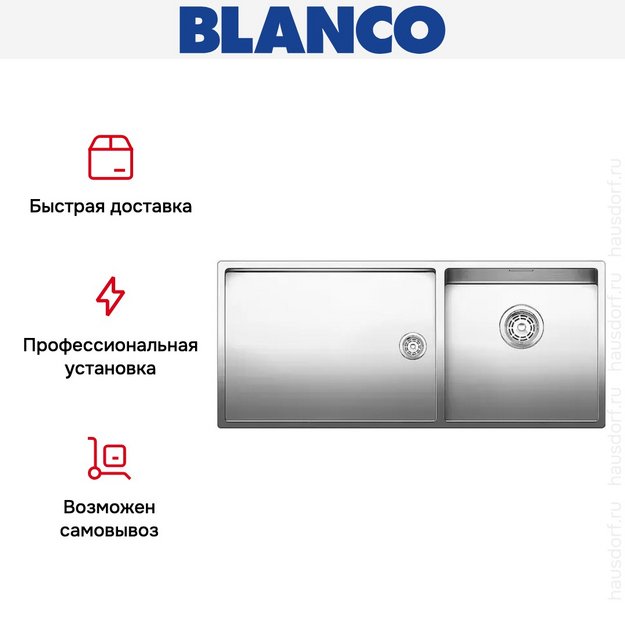 Мойка Blanco Claron 400/550-T-U чаша справа нержавеющая сталь (preview 7)
