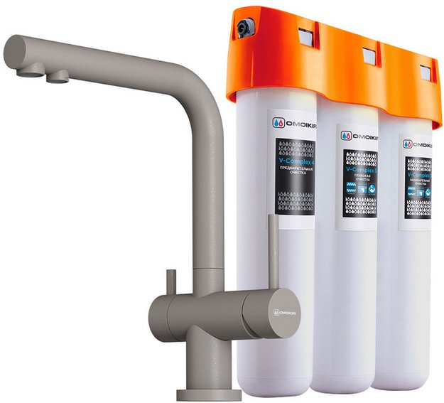 Комплект смесителя Omoikiri NAGANO GR-P + PURE DROP LITE (preview 1)