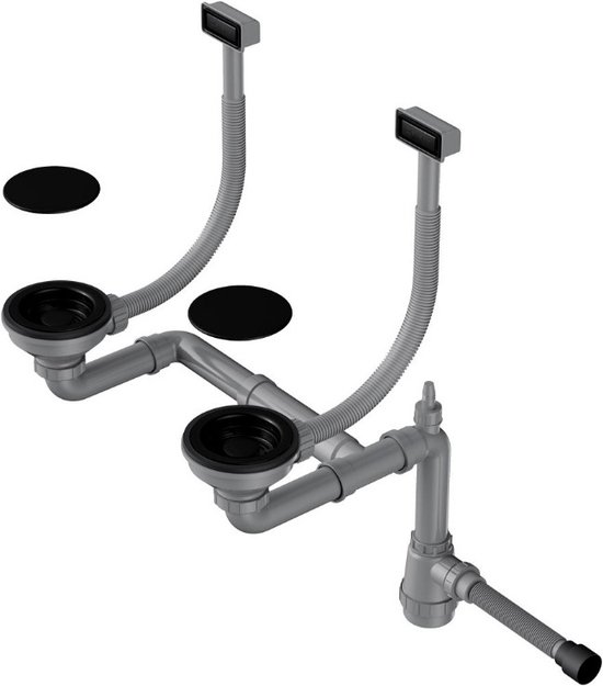 Арматура для двухчашевых моек с прямоугольными переливами Omoikiri WK-2C GB (фото 1) Арматура для двухчашевых моек с прямоугольными переливами Omoikiri WK-2C GB (preview 1)