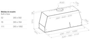 Встраиваемая вытяжка Pando NCR/52 INOX-CR.NEGRO V.850 SEC фото 3