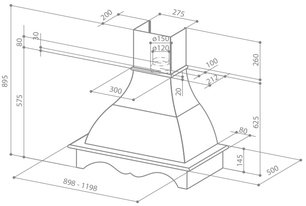 Вытяжка Фабер WEST 90 корпус венецианская штукатурка фото 3 Вытяжка Faber WEST 90 корпус венецианская штукатурка фото 3